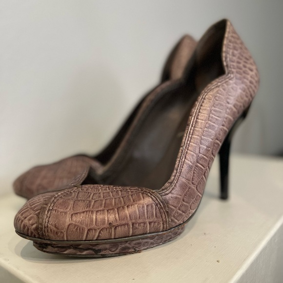 BCBGMAXAZRIA Snake Print Platform Pumps - Picture 1 of 6
